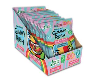 Gummy Rush Sour Belt Bites Rainbow Carnival 2.11oz 12ct